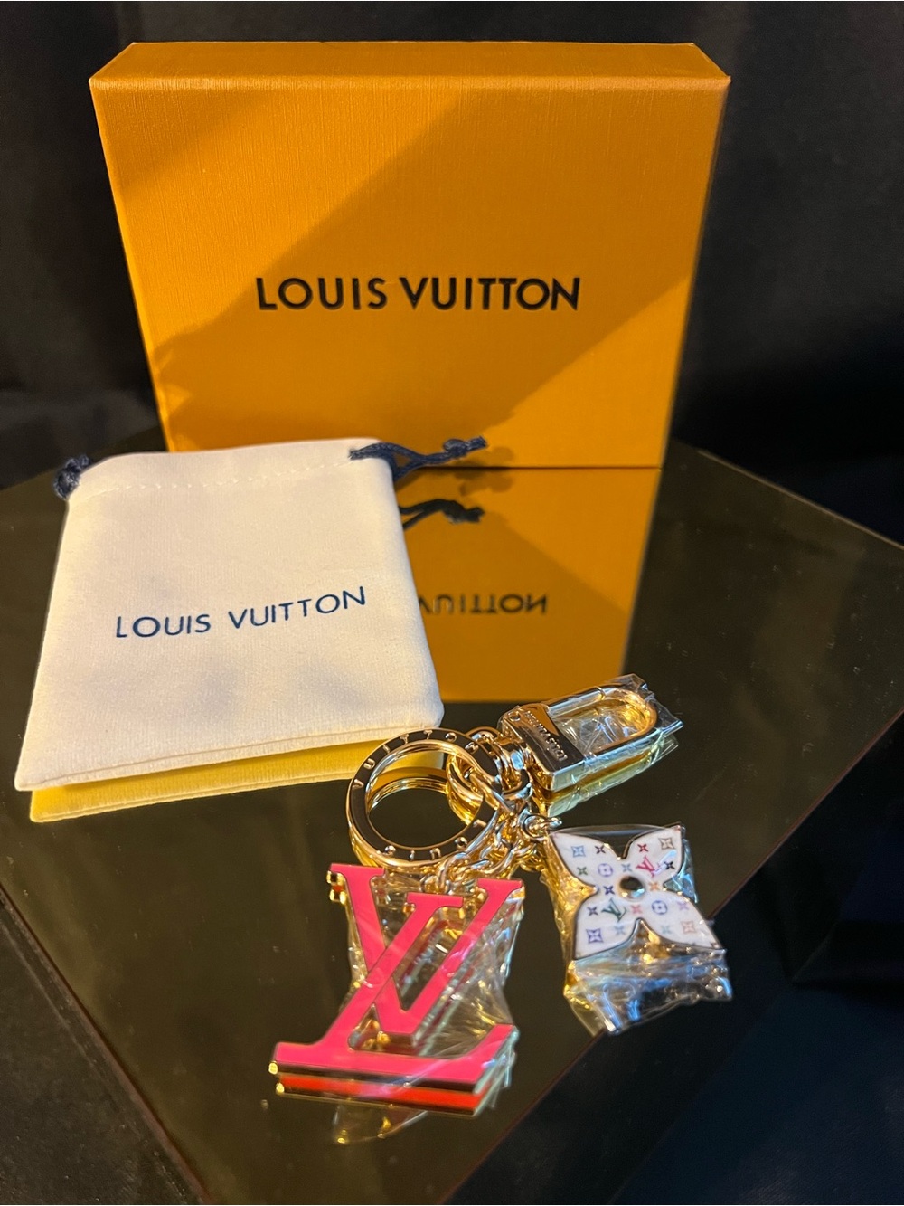 Louis Vuitton Pink & White Monogram LV Logo Bag Charm Box & Dust Bag Included - Picture 9 of 9